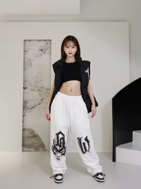 Pantalones De Mujer High Waist Hip-Hop Casual Street Personality Primavera Verano 2024 Largo Ajuste Regular Estilo Ancho - 1