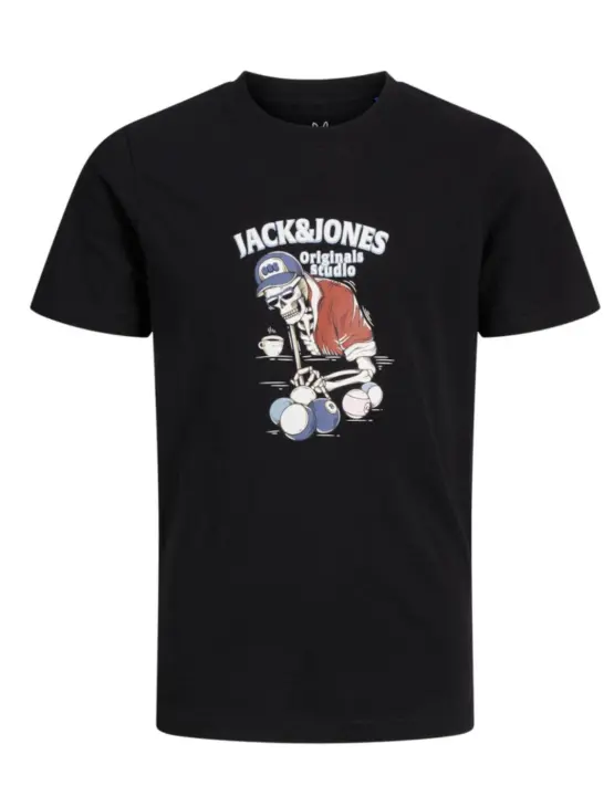 Camiseta Jack&Jones Junior Eight negro manga corta para niño - 1