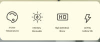 Espejo De Maquillaje Con Pantalla Táctil LED Plegable Y 3 Modos De Luz Recargable Por USB Color ABS Herramientas Cosméticas - details 2