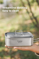 Tiartisan Caja De Almuerzo De Titanio 800ML Para Exteriores Y Camping Portátil Plegable Con Mango Contenedor De Alimentos Resistente Al Agua - details 5