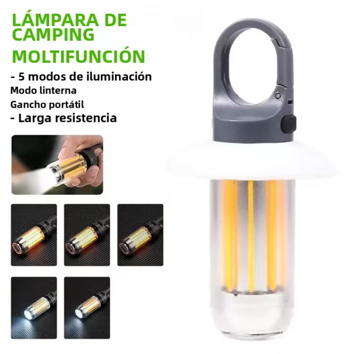 Lámpara De Camping Multifuncional 9 En 1 Portátil Impermeable Recargable Con Imán Luz De Emergencia Para TendaLinterna Exterior - 1