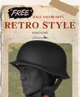 Casco De Motocicleta AD Nuevo Retro Mitad Casco Cuatro Estaciones Soldado General Alemán Casco Con Boya Material ABS Unisex - details 1