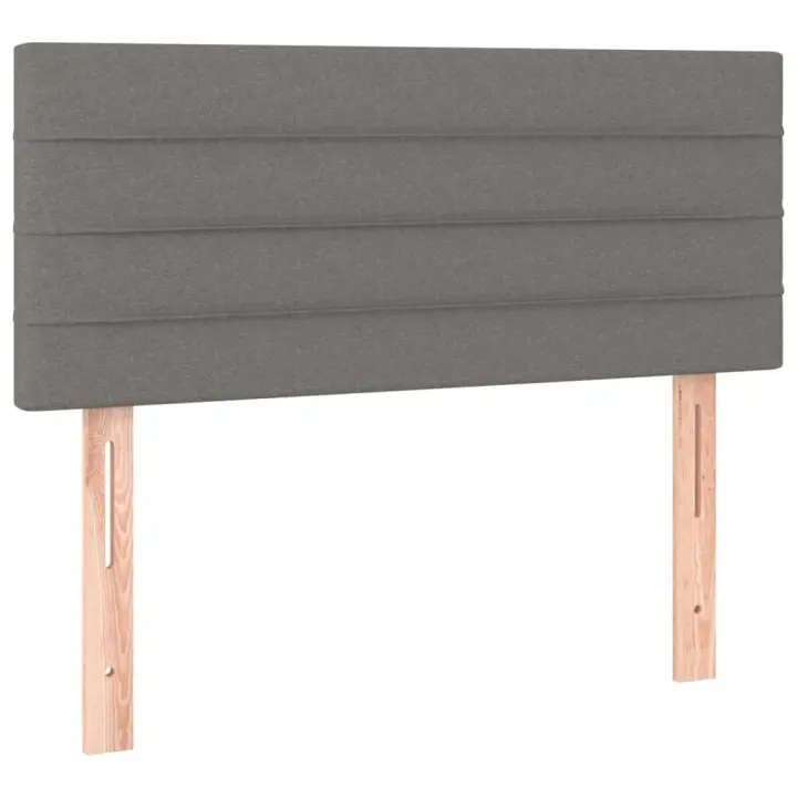 vidaXL Cabecero con LED de tela gris oscuro 90x5x78/88 cm - 1