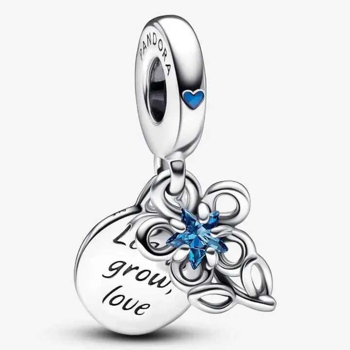 Pandora Charm de Colgante en Plata de Lei Flores florecientes 2 en 1 792293C01,Incluye Caja Original - 1
