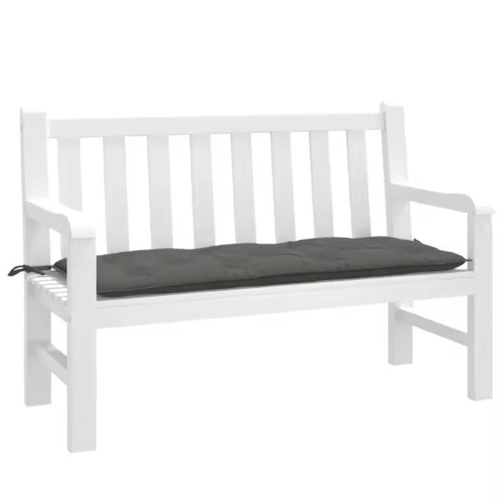 Cojín para banco de jardín tela gris oscuro melange 120x50x7 cm - 1