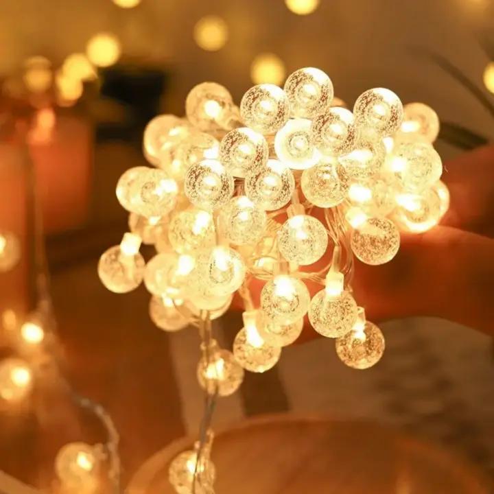 Luces De Bolitas De Burbuja Fairy 1pc 10/20/30/40LED Para Camping Fiesta Courtyard Jardín Potenciado Por Batería - 1