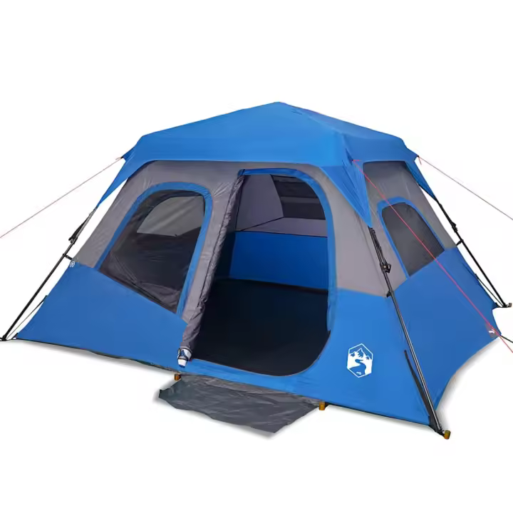 vidaXL Tienda familiar 6 personas impermeable apertura rápida azul - 1