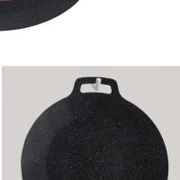 Sartén De Asado Redonda Aluminio No Adherente Para Barbacoa Y Frying Pánuelo De Sartén Para Grill Top Griddle Pan BBQ Al Aire Libre Placa De Barbacoa De Hierro Fundido - details 14