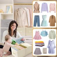 Cajas de Almacenamiento para Ropa en Armario con Asas Resistentes (Beis, 1 Unidad) - Allpercom - details 7