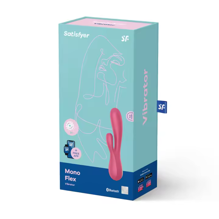 SATISFYER VIBRADOR MONO FLEX CON APP Y BLUETOOTH COLOR ROJO JUGUETES SEXUALES - 1
