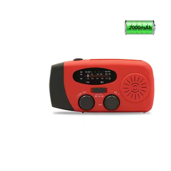 Radio solar de emergencia AM/FM NOAA con manivela y linterna LED, cargador de emergencia para iPhone/Smartphone - 1