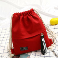 Mochila De Lona Para Escuela Con Cordones Doble Hombro Mochila Casual Para Hombres Y Mujeres Bolsa De Viaje Portátil Con Bolsillo - details 1