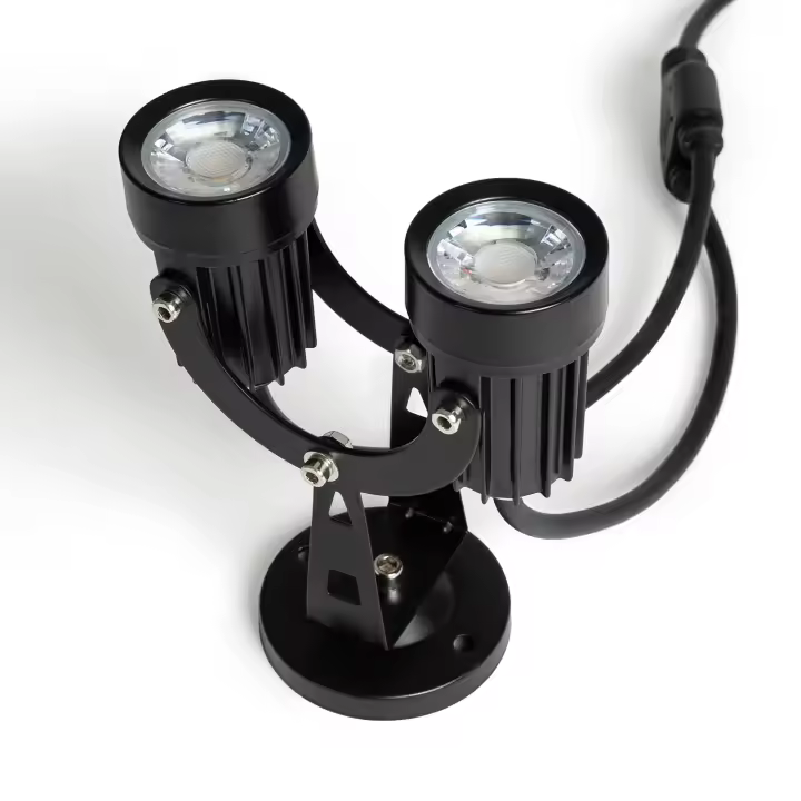 Ledkia Foco Exterior LED Doble 6W Superficie Aluminio 14cm Hevlot - 1