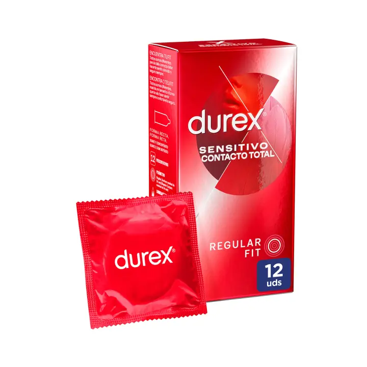 Durex - Preservativos Contacto Total para Mayor Sensación Packs 12-24-48 condones para un sexo seguro - 1