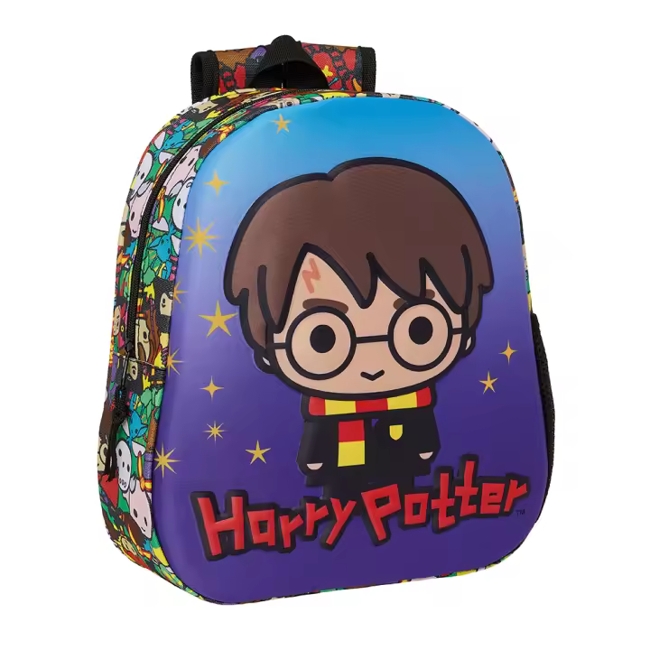 Mochila Guardería Harry Potter 3D  Con Bolsillo Porta Botellas - Safta - 1