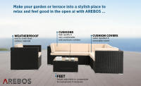 AREBOS Muebles de Jardín Polirratán Lounge | Resistente UV | Negro | Lounge Porto - details 22