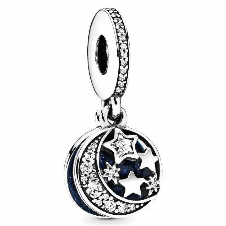 Pandora Charm de Colgante en Plata de Ley Ancanto Luna Cielo Estrellado  791993CZ，Incluye Caja Original - 1