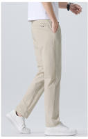 Pantalones Elásticos Suaves Para Hombre Verano Delgados Cintura Ajustable Moda Coreana Slim Casual Formal Trajes Marca Ropa - details 12