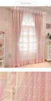 Cortinas De Princesa Rosa Coreanas Para Niñas Habitación Dormitorio Estudio Románticas Con Tratamiento De Ventanas De Bloqueo Total 1 Panel Algodón 100% - details 1