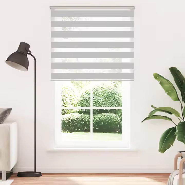 Estor cebra gris claro 125x200cm tejido ancho 120,9cm poliéster - 1