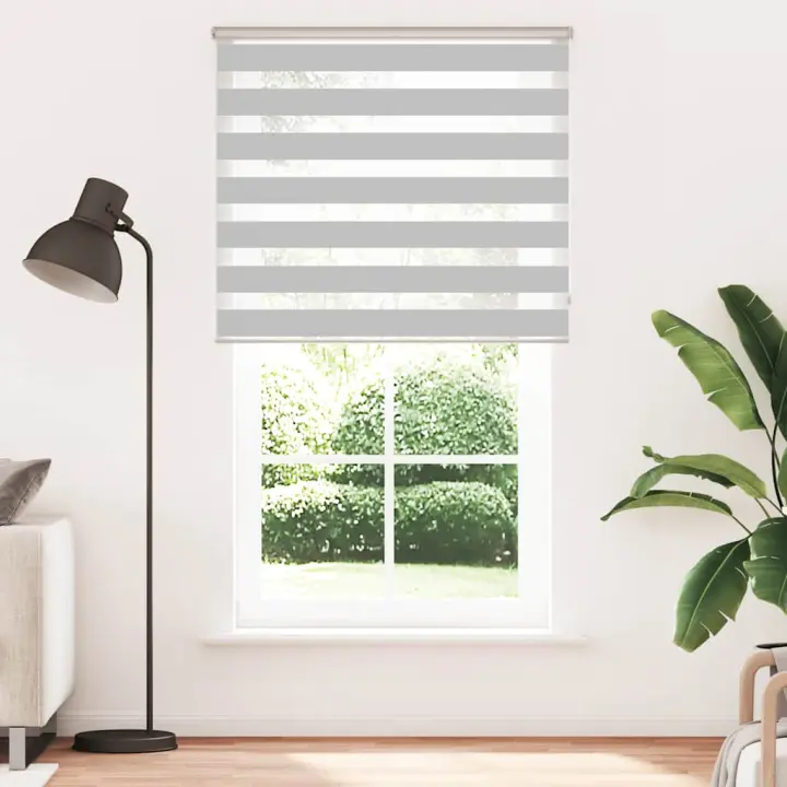 Estor cebra gris claro 125x200cm tejido ancho 120,9cm poliéster - 1