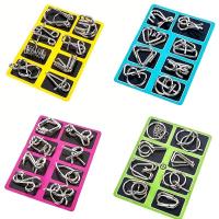 Juego De Puzzle De Fiesta Metálico 8 Piezas Enfoque En La Formación De Concentración Reto Mentales Estimulación Cerebral Juguete Educativo Para Adultos - details 4