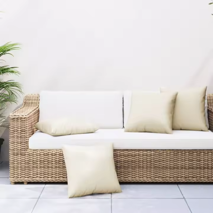 vidaXL Cojines de sofá 4 unidades tela 40x40 cm en color Crema/Negro/Verde y más | acolchados duraderos para sofás de jardín terraza exterior - 1