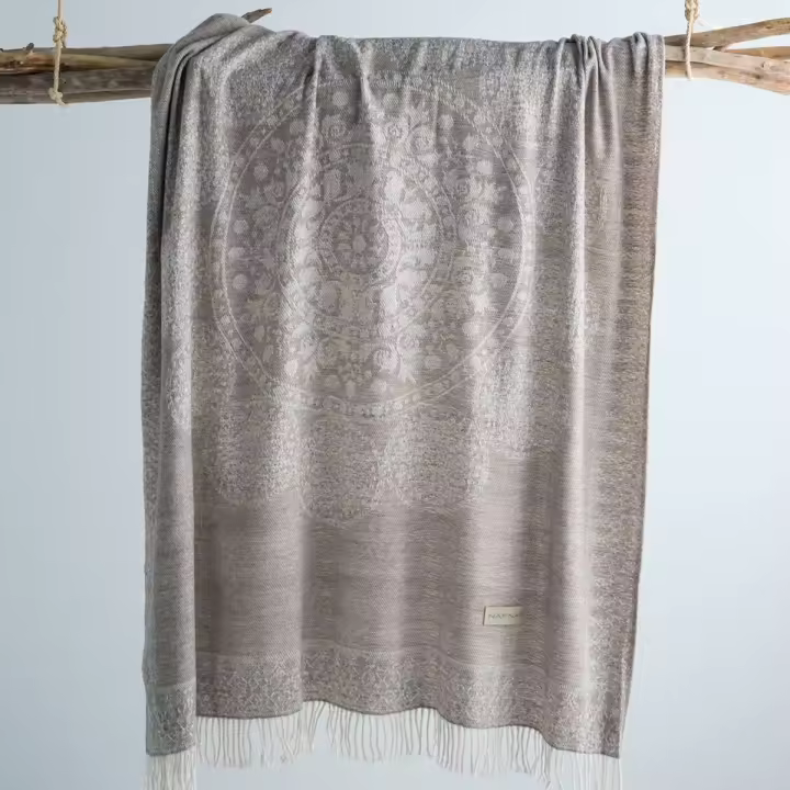 NAF NAF - Plaid algodón/poliéster MARBLE beige 130x170 cm - 1