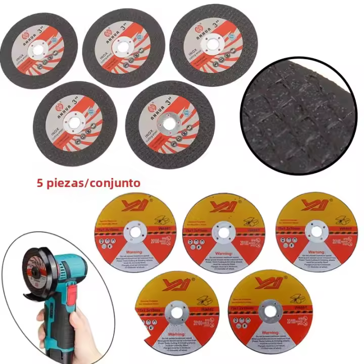 5Pcs Disco De Corte Mini 75mm 3 Pulgadas Resina Para Muela Circular Herramienta De Trabajo Con 10 Agujeros Apto Para Amoladora Angular - 1