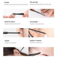 Kit De Manicura Y Pedicura Profesional En Acero Inoxidable Conjunto De Tijeras Para Uñas Y Pies Negro 7/10/12/15/18 Piezas - details 5