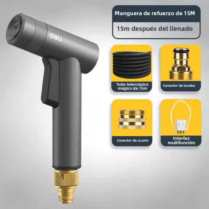 Pistola De Agua De Alta Presión Deli Para Lavar Coche Accesorios De Limpieza De Automóviles Portátil Para Jardín Y Hogar - 1