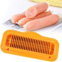Cortador de salchicha, diseño de curva ergonómica saludable y Segura 1 cortador de plátano multifuncional, para diversas necesidades de cocina, salchicha de corte, perro caliente, salchicha de jamón - details 0