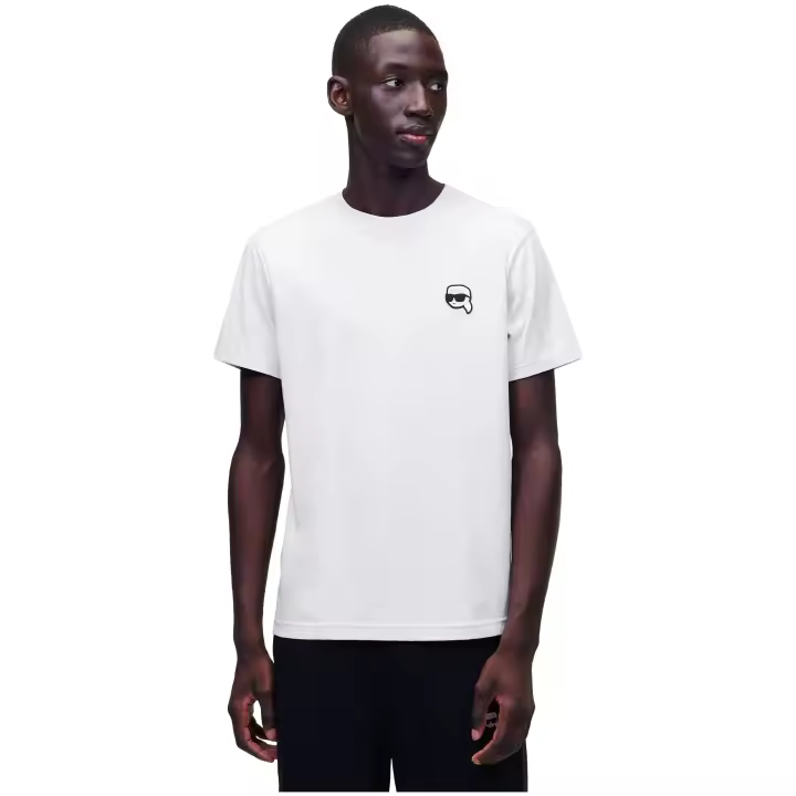 Camiseta KARL LAGERFELD Básica Ikon con Avatar Engomado Color Blanco - 1