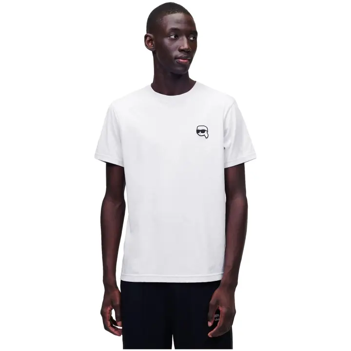 Camiseta KARL LAGERFELD Básica Ikon con Avatar Engomado Color Blanco - 1
