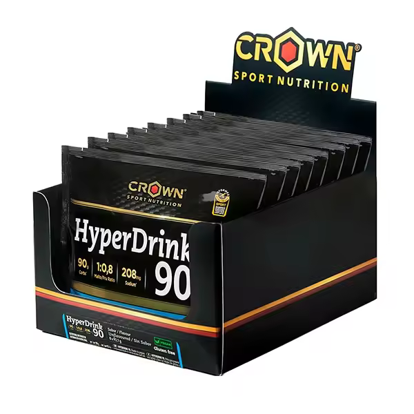 Crown Sport Nutrition - Hyper Drink 90 - 8 x 93 g - Alto en carbohidratos - 1