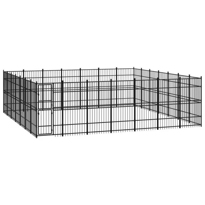 vidaXL Perrera de exterior de acero 45,16 m² - 1