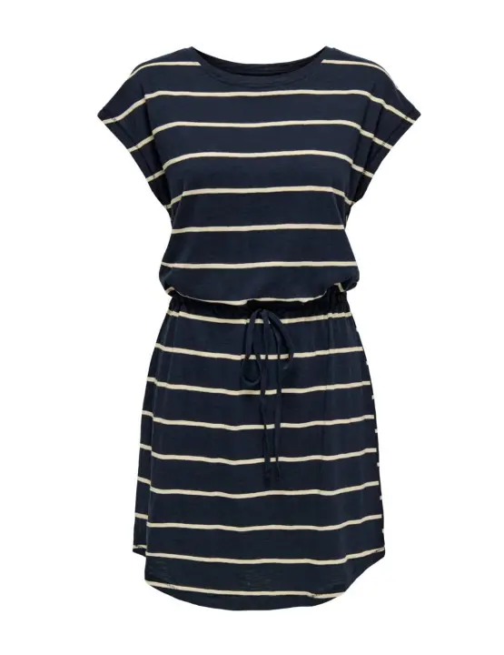 Vestido Only Summer mini azul marino rayas blancas de mujer - 1