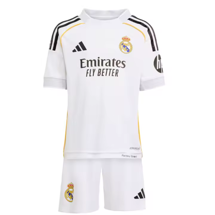 ADIDAS REAL H MINI EQUIP MADRID 25/26 1ª BLANCO/NEGRO/AMARILLO PARA BB - 1