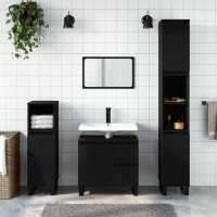 vidaXL Armario de baño madera contrachapada 65x33x60 cm en color Roble Sonoma/Madera antigua/Blanco y más | almacenamiento funcional diseño moderno para baño dormitorio sala - details 5