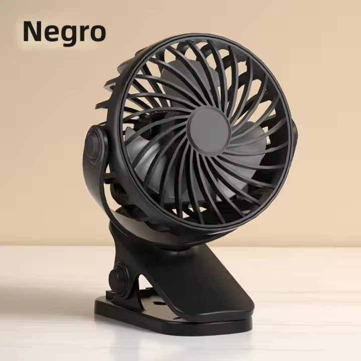 Ventilador Portátil Recargable Con Luz De Noche Y Clip Rotativo De 720° Pequeño Híbrido Para Camping Al Aire Libre Y Uso Doméstico - 1