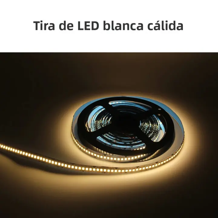 Tira De Luces LED Flexible 5M 12V 24V SMD 2835 240 LEDs/m Alta Densidad 10mm PCB 3000K 6000K Blanco Cálido Y Frío LED Tape Lámpara - 1