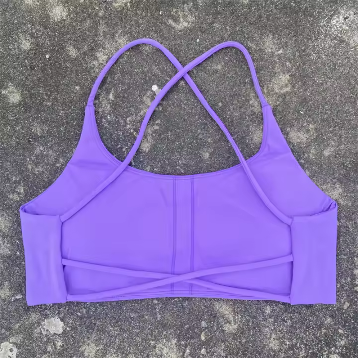 Sujetador De Yoga Para Mujer Color Sólido Suave Fitness Deportivo Con Four Strap Cross Back Y Padded Para Ejercicio En La Gimnasio - 1
