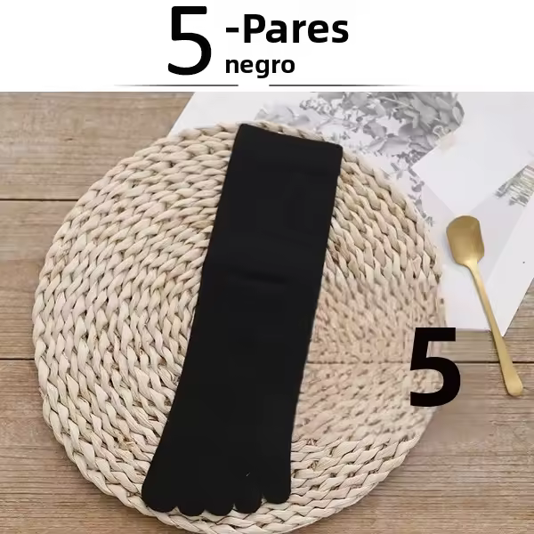 5 Pares De Calcetines Cortos De 5 Dedos Para Mujer Y Niñas Absorbentes De Sudor Transpirables Suaves Elásticos Harajuku Para Todas Las Estaciones - 1
