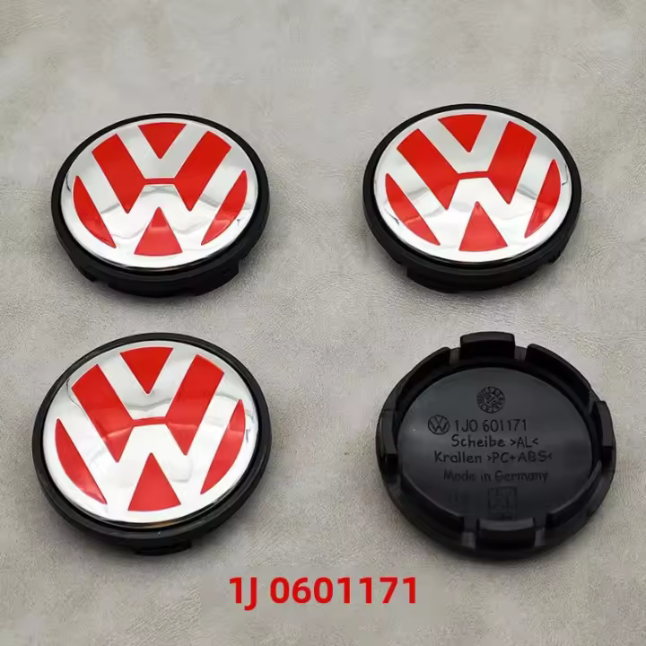 4pcs 56mm Capsulas De Eje Para Ruedas De Coche Rojo Compatible Con VW Volkswagen Golf Jetta Bora Polo Santana Cross Lavida Beetle 1J0601171 ABS - 1