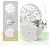 Luz de noche regulable, luces de noche que se conectan a la pared, luz de noche para niños, paquete de 2, luz de noche amarilla ámbar con sensor crepuscular para dormitorio, baño - details 4