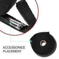 Cinta Térmica De Fibra De Vidrio Para Moto 5M Roll Protección Contra Calor Para Escape Tubo De Cabeza Con Cordones De Acero Inoxidable - details 0