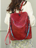Nueva mochila multifuncional de cuero suave para mujer, estilo retro informal, sencilla y versátil, mochila de PU de gran capacidad - details 15