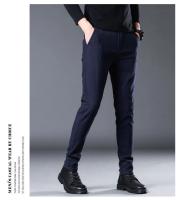 Pantalones Casuales Para Hombre Invierno Terciopelo Grueso Cálido Ajustados Estilo Recto Elásticos Pantalones Largos Para Jóvenes - details 12