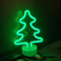 Luz De Neón De Árbol De Navidad Verde Para Escritorio Decoración LED Fuentes De Alimentación Por Batería O USB Decoración De Habitación Barra Fiesta Estilo Moderno - details 4