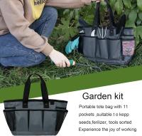 Bolsa de almacenamiento impermeable con 11 bolsos, organizador para el hogar para la jardinería interior y exterior, 13,5 "X 10,2" x 7,5" - details 1